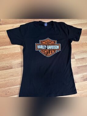 Harley Davidson Bartels’ Los Angeles, CA Black Double Sided Biker Tee Medium